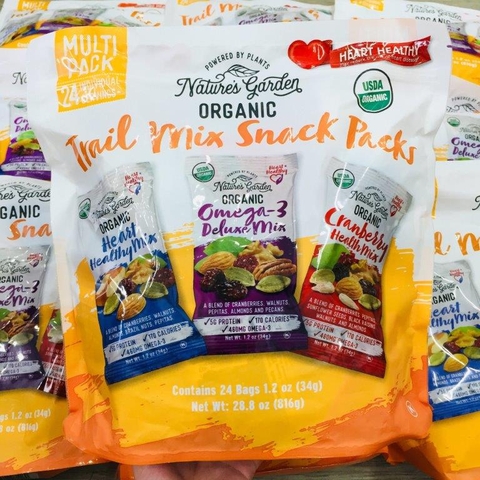 HẠT TỔNG HỢP ORGANIC TRAIL MIX SNACK PACK 816G - 24 gói
