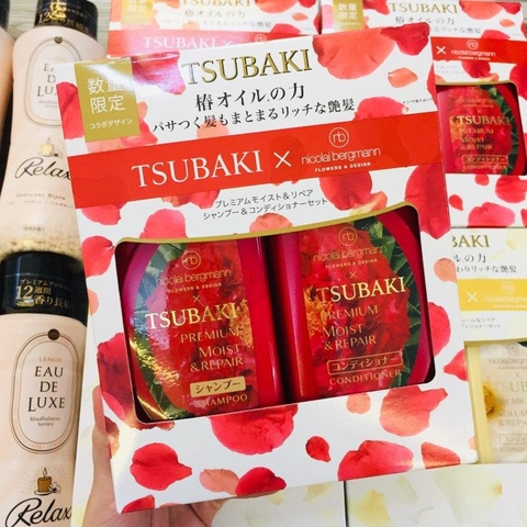 DẦU GỘI XẢ TSUBAKI PREMIUM VOLUME & REPAIR - MÀU ĐỎ TÓC KHÔ SƠ