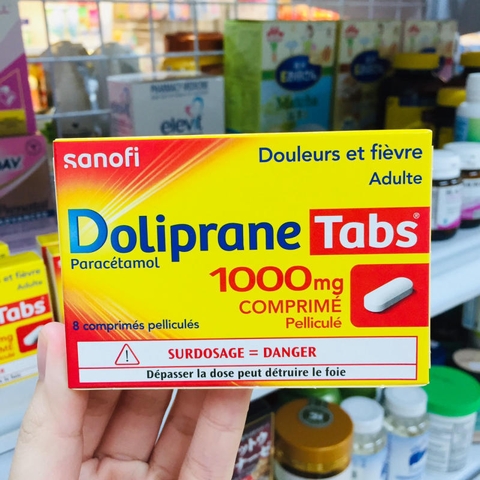 THUỐC VIÊN GIẢM ĐAU HẠ SỐT DOLIPRANE TABS 1000MG - 8 VIÊN 