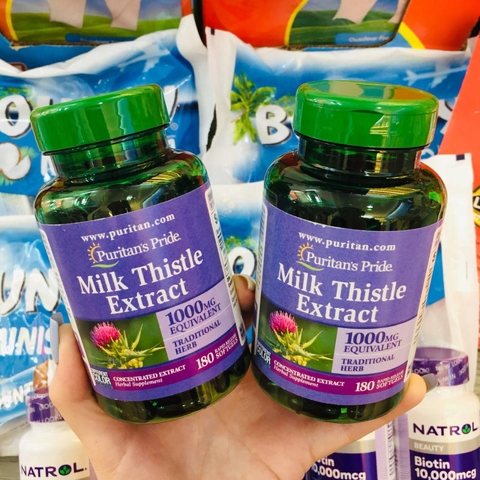 BỔ GAN  PURITAN'S PRIDE MILK THISTLE EXTRACT 1000 MG 180 VIÊN