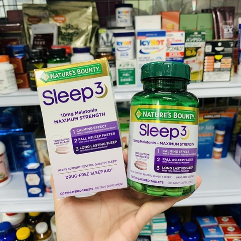 VIÊN UỐNG HỖ TRỢ GIẤC NGỦ NATURE'S BOUNTY SLEEP 3 MELATONIN 10MG - 120 VIÊN