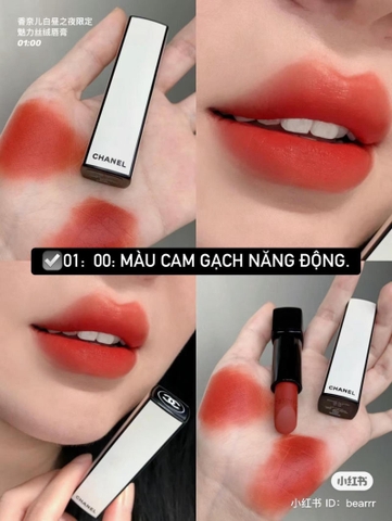 SON CHANEL ROUGE ALLURE VELVET LIMITED EDITION 01:00 CAM GẠCH - 3,5G