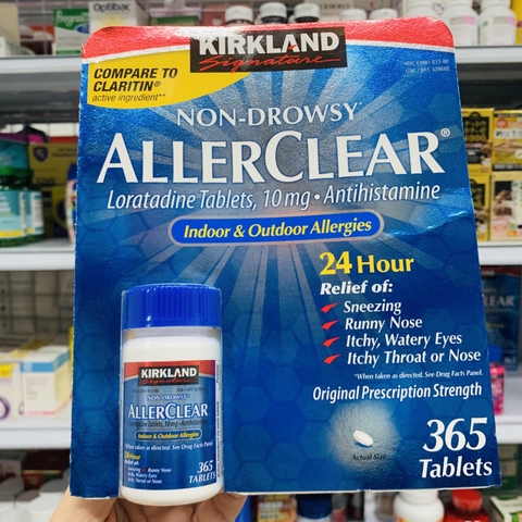 VIÊN UỐNG CHỐNG DỊ ỨNG ALLERCLEAR 24 HOUR KIRKLAND 365 VIÊN