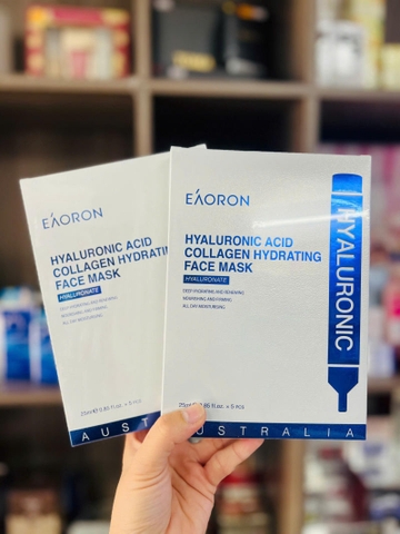 MẶT NẠ DƯỠNG ẨM BỔ SUNG COLLAGEN EAORON HYALURONIC ACID COLLAGEN HYDRATING FACE MASK 25ML ( MÀU TRẮNG) - 5 MIẾNG 9/2027