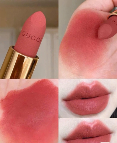 SON GUCCI ROUGE À LÈVRES MAT 217 VALERIA ROSE MÀU HỒNG CAM ĐẤT