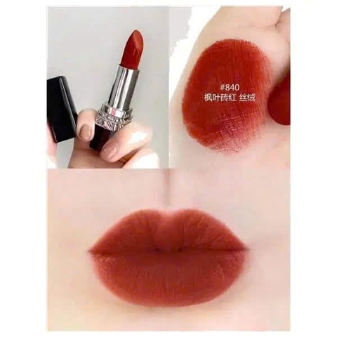 SON DIOR ROUGE VELVET 840 RAYONNANTE - ĐỎ CAM GẠCH