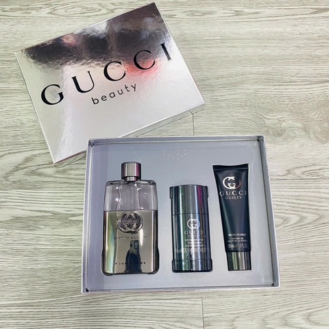 SET NƯỚC HOA NAM GUCCI GUILTY POUR HOMME EDT ( EDT 90ML, SỮA TẮM 50ML, LĂN KHỬ MÙI 70G)