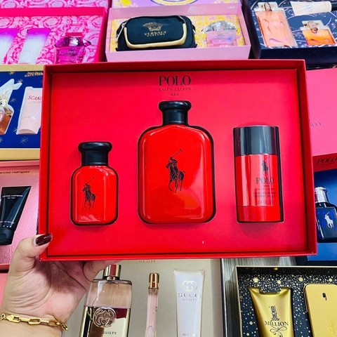 SET NƯỚC HOA NAM POLO RALPH LAUREN RED EDT ( EDT 125ML, EDT 30ML, LĂN KHỬ MÙI 75ML)