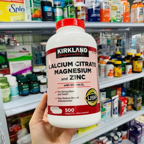 VIÊN UỐNG HỖ TRỢ XƯƠNG KHỚP KIRKLAND CALCIUM CITRATE MAGNESIUM AND ZINC - 500 VIÊN.