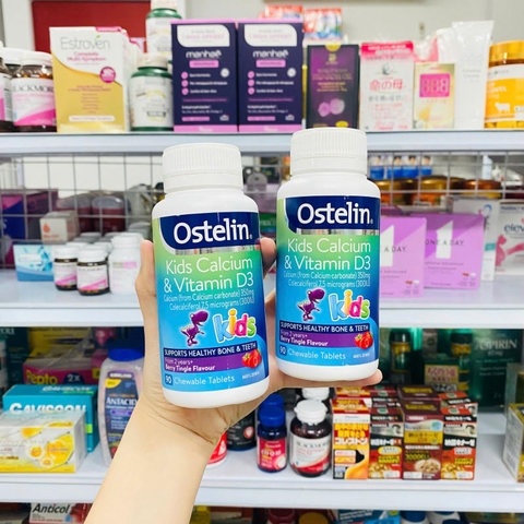 VIÊN NHAI OSTELIN KIDS CALCIUM & VITAMIN D3 CHO BÉ 90 VIÊN (9/2027)
