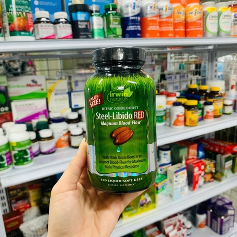 VIÊN UỐNG HỖ TRỢ TĂNG NITRIC OXIDE BOOST STEEL-LIBIDO RED MAGNUM BLOOD-FLOW 150 LIQUID SOFT GELS ( 12/2026)