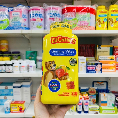 KẸO DẺO GẤU BỔ SUNG VITAMIN L'IL CRITTERS GUMMY VITES  - 300 VIÊN (MẪU MỚI)