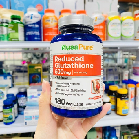 VIÊN UỐNG CHỐNG OXY HOÁ NUSAPURE REDUCED GLUTATHIONE 500 MG 180 VIÊN (4/2027)