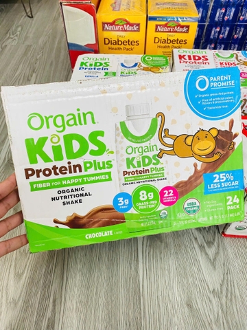 SỮA HỮU CƠ ORGAIN KIDS PROTEIN PLUS VỊ CHOCOLATE 24 HỘP 237ML