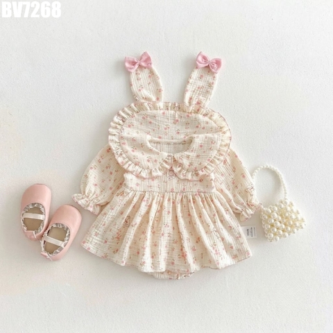 Set Body Váy Hoa Nhí Tai Thỏ Kèm Nón