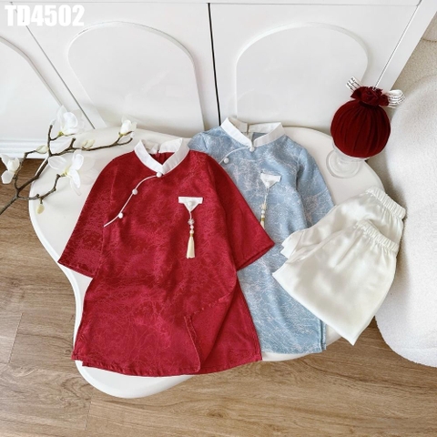 Set Áo Dài Họa Tiết Kèm Dây Khánh