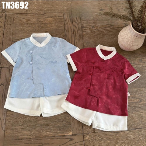 Set Áo Cổ Tàu Kèm Quần Ngắn