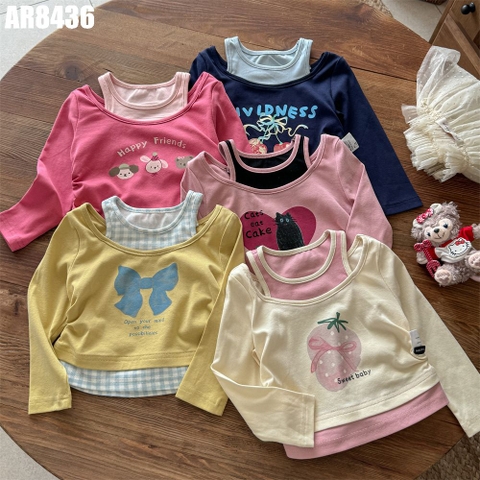Áo Tay Dài Giả Hai Lớp In Hình