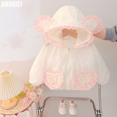 Áo Khoác Túi Tim Tai Gấu