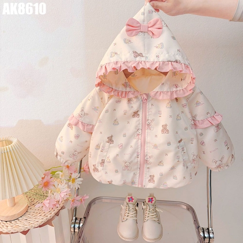 Áo Khoác Gấu Thỏ Viền Bèo