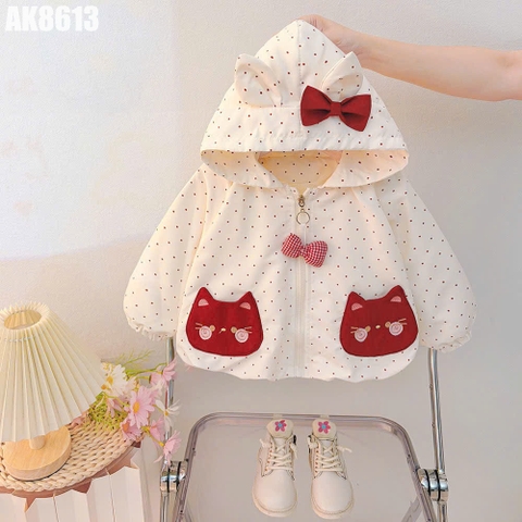Áo Khoác Chấm Bi Mèo
