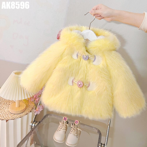 Áo Khoác Lông Lót Lông Tai Thỏ Lấp Lánh