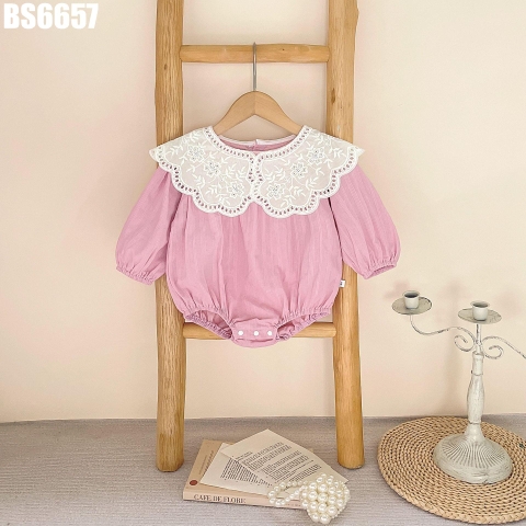 Body Tay Dài Cổ Ren Hoa