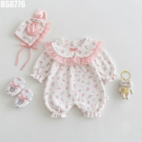 Set 3 Món Body Liền Thân Kèm Nón & Vớ Hoa