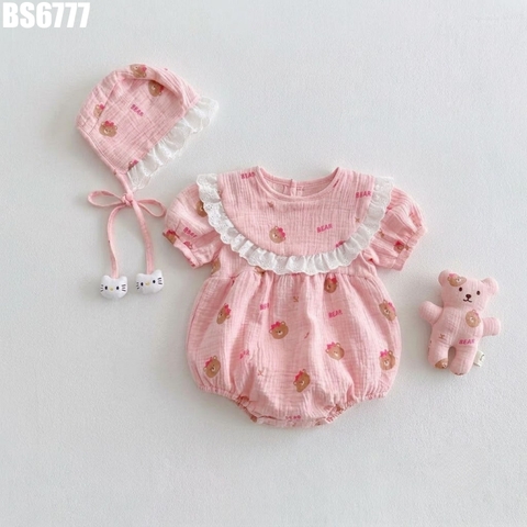 Set Body Cổ Yếm Gấu Kèm Nón