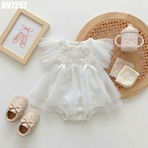 Set Body Váy Voan Nơ Kèm Turban