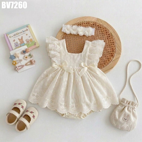 Set Body Váy Cánh Tiên Đính Nơ