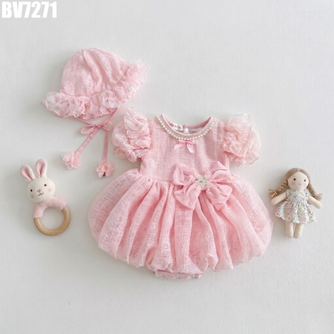 Set Body Váy Bí Nơ Kèm Nón