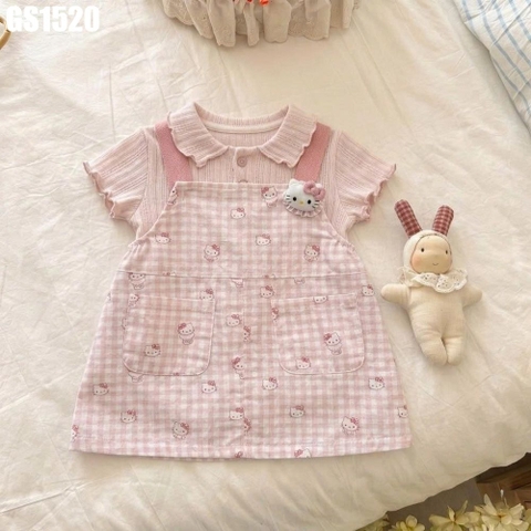 Set Áo Polo Yếm Váy Kitty