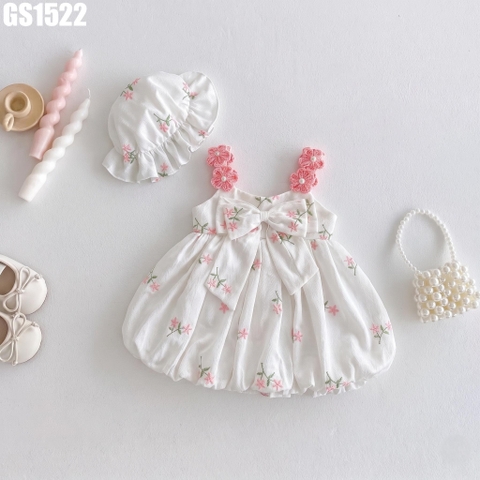 Set Váy Bí 2 Dây Đính Hoa
