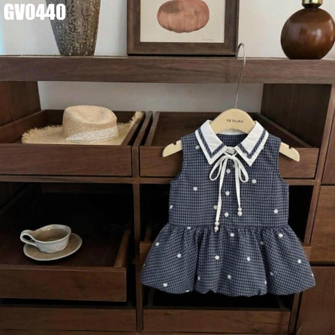 Váy Bí Caro Có Cổ