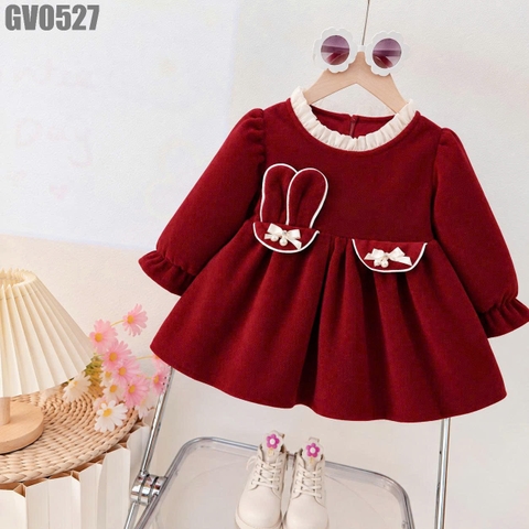 Váy Tay Dài Túi Thỏ Giả