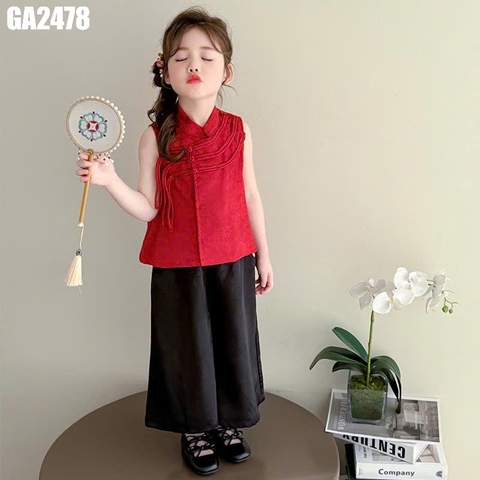 Set Áo Trung Hoa Kèm Quần Họa Tiết