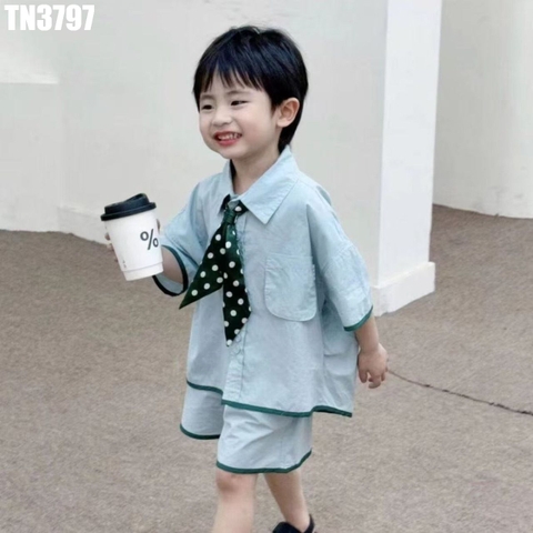 Set Áo Sơ Mi Khăn Cổ Kèm Quần