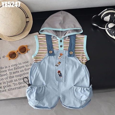 Set Áo Hoodie Sọc Yếm