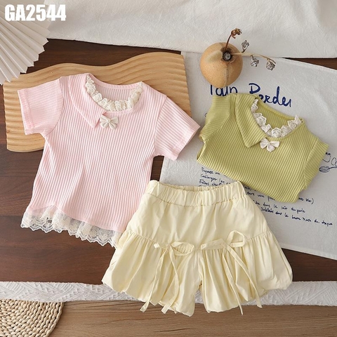 Set Áo Viền Ren Quần Bí