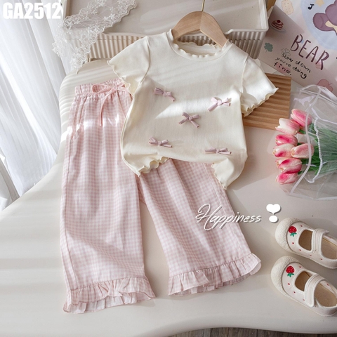 Set Áo Nơ Quần Caro