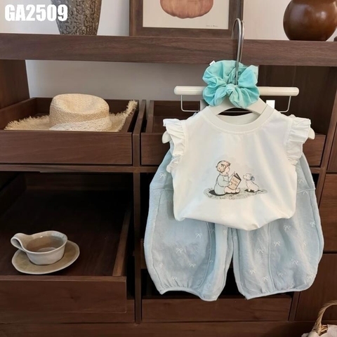 Set Áo Cô Bé Quần Dài Nơ