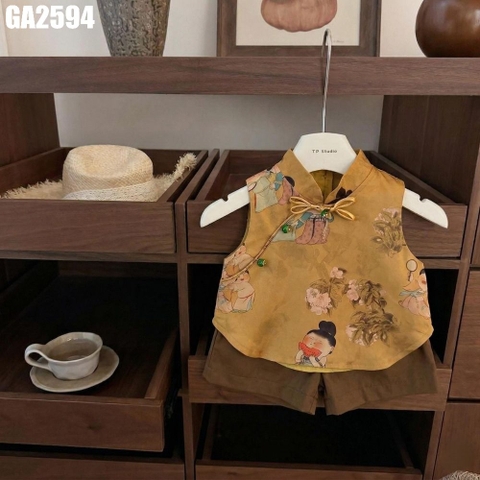Set Áo Cổ Tàu Ngắn Quần Ngắn