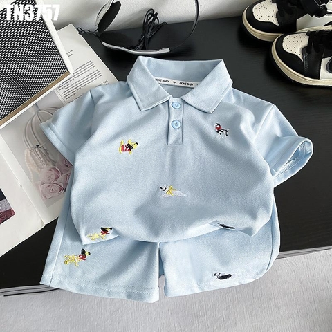 Set Áo Polo Kèm Quần Thêu Cún