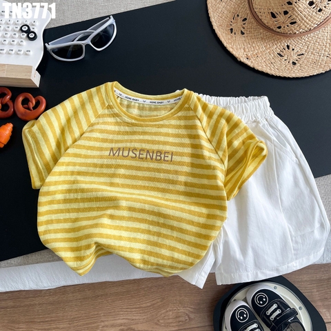 Set Áo Sọc Chữ Kèm Quần