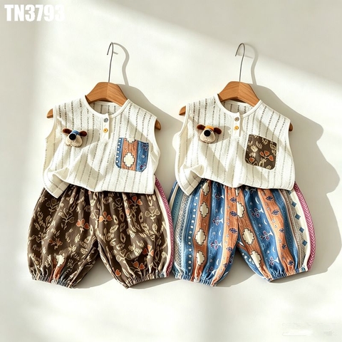Set Áo Sát Nách Quần Họa Tiết