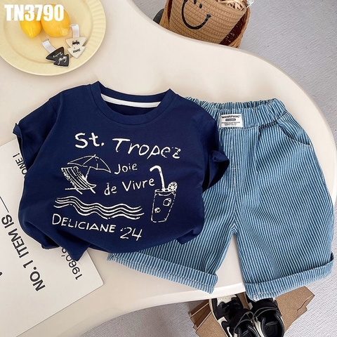 Set Áo Bãi Biển Quần Sọc