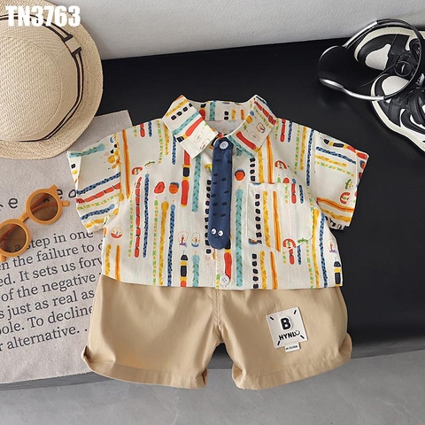 Set Áo Sơ Mi Cà Vạt Ngỗ Nghĩnh Kèm Quần