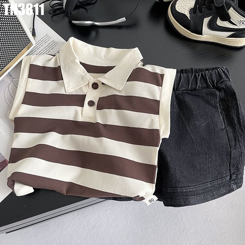 Set Áo Polo Sọc Kèm Quần