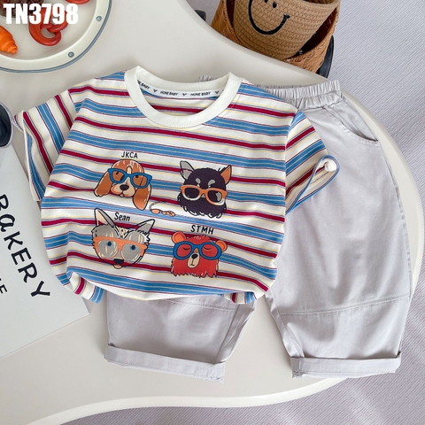 Set Áo Sọc Cún Kèm Quần